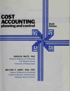 کتاب حسابداری صنعتی آدولف ماتز و میلتون آسری