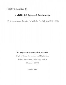 حل المسائل کتاب شبکه های عصبی مصنوعی Yegnanarayana