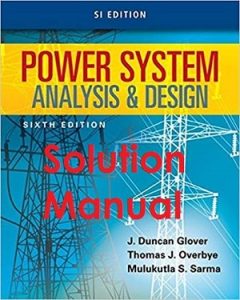 حل المسائل بررسی و طراحی سیستم قدرت گلاور ویرایش ششم ویرایش SI